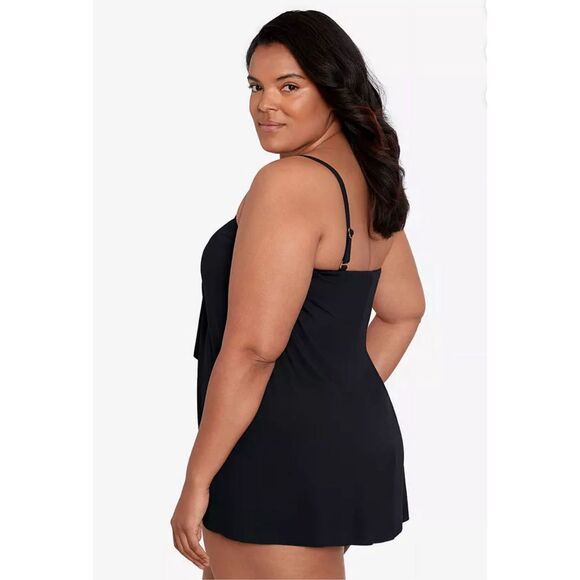 Ralph Lauren NWT size 18W black One-Piece Swimsuit Bandeau Flyaway - Picture 3 of 5